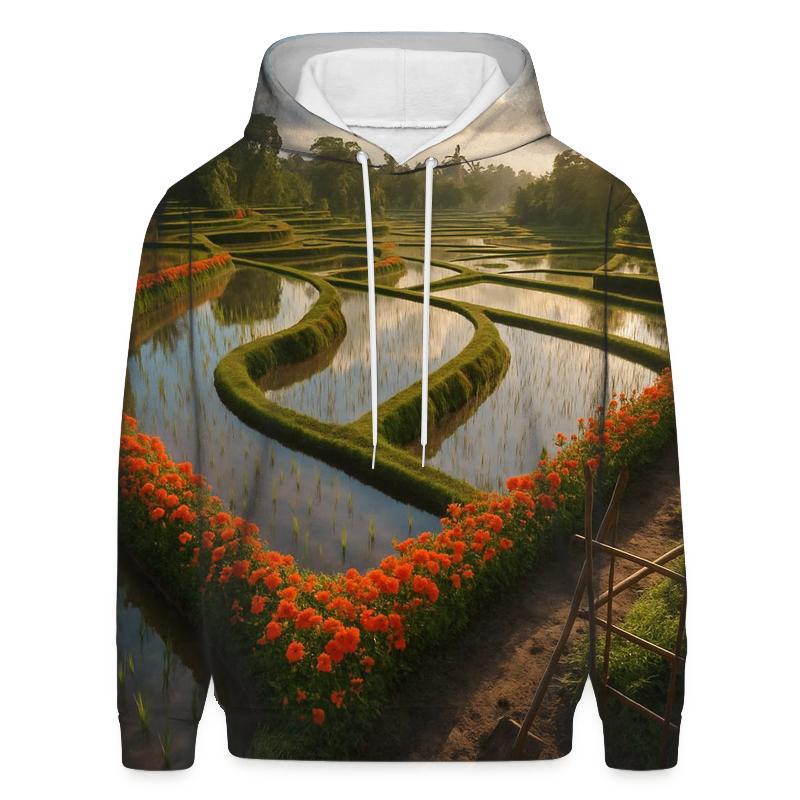 Rice Terrace Flower Borders hoodies fashion