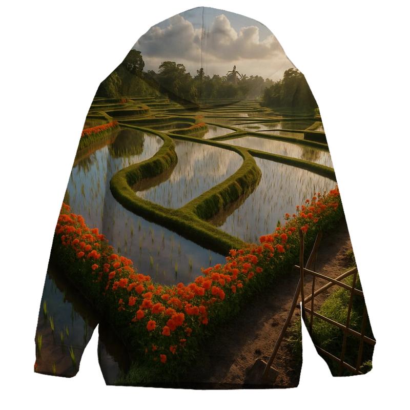 Rice Terrace Flower Borders hoodies fashion