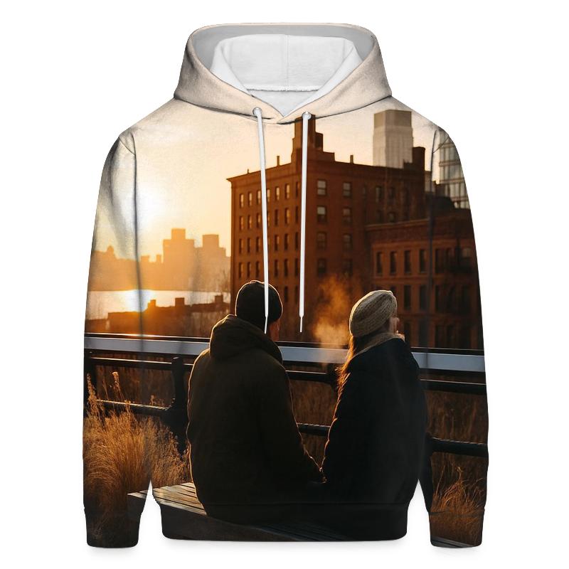 High Line Winter Sunset printed hoodies