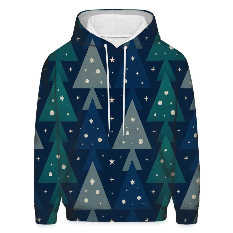 Starry Tree Triangle Peaks Design pullover hoodies