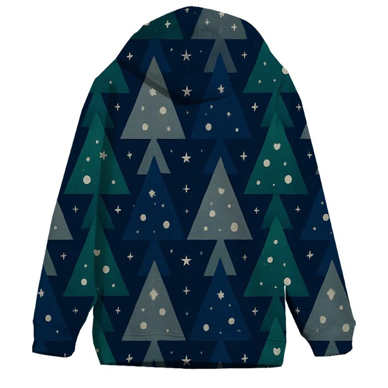 Starry Tree Triangle Peaks Design pullover hoodies