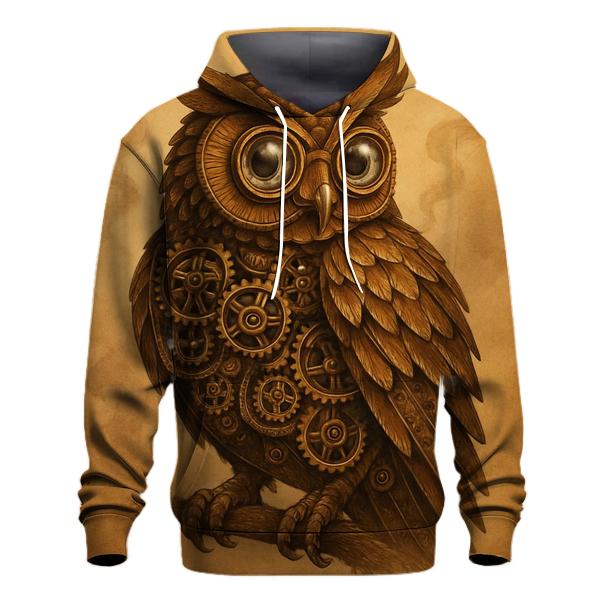Steampunk Owl Mechanica graphic hoodies