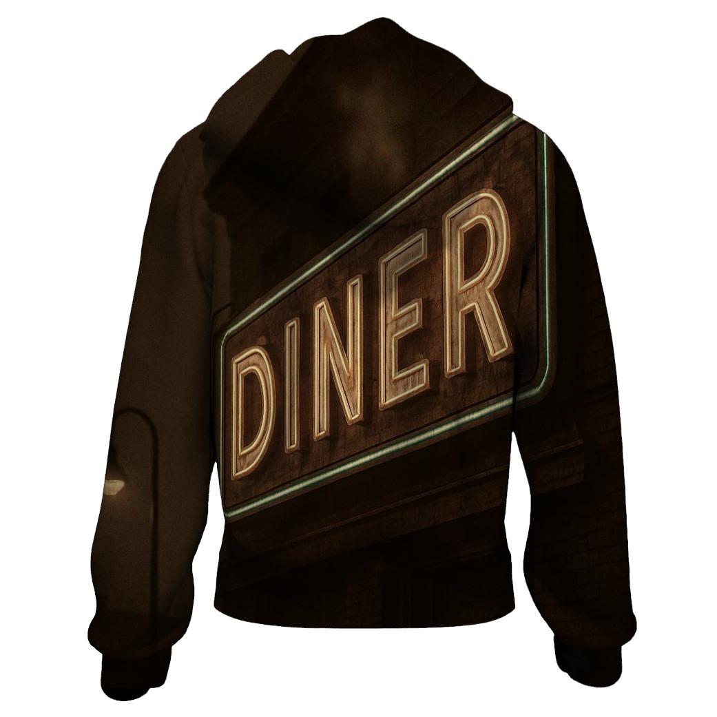 Sepia Diner Neon Sign pullover hoodies