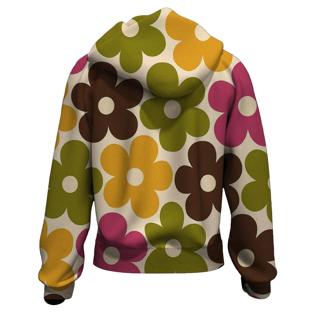 Mod Floral Mosaic zip-up hoodies