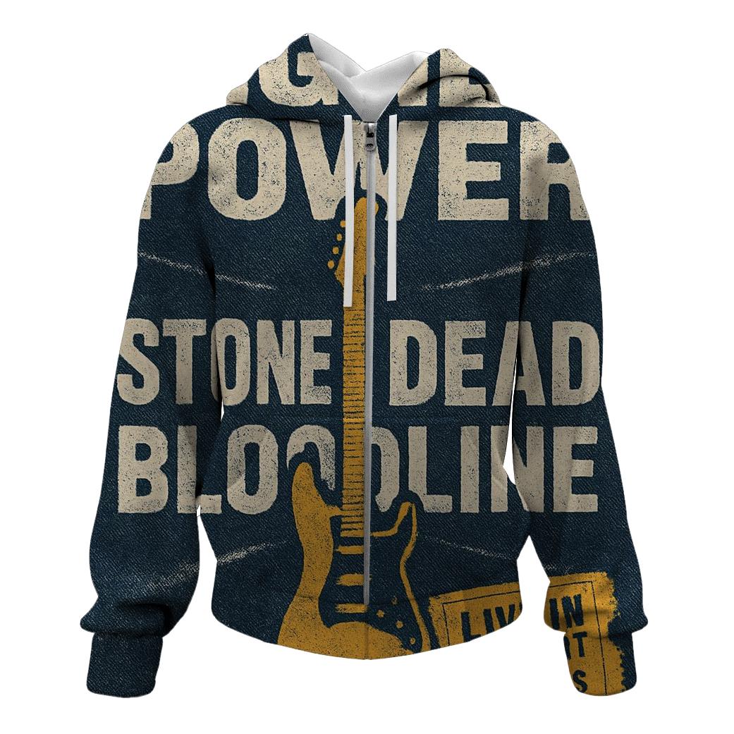 Worn Denim Concert Poster zip-up hoodies
