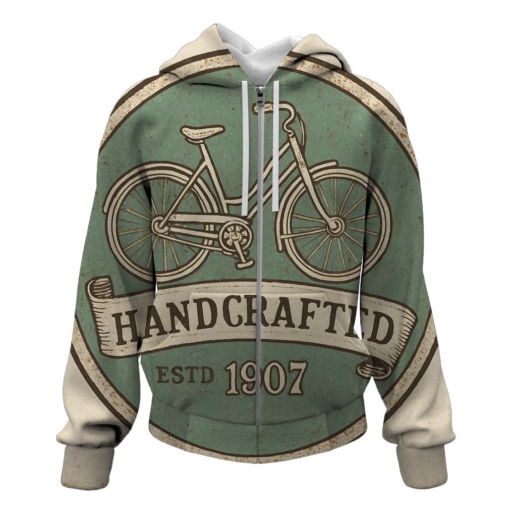 Antique Bicycle Shop Badge graphic hoodies