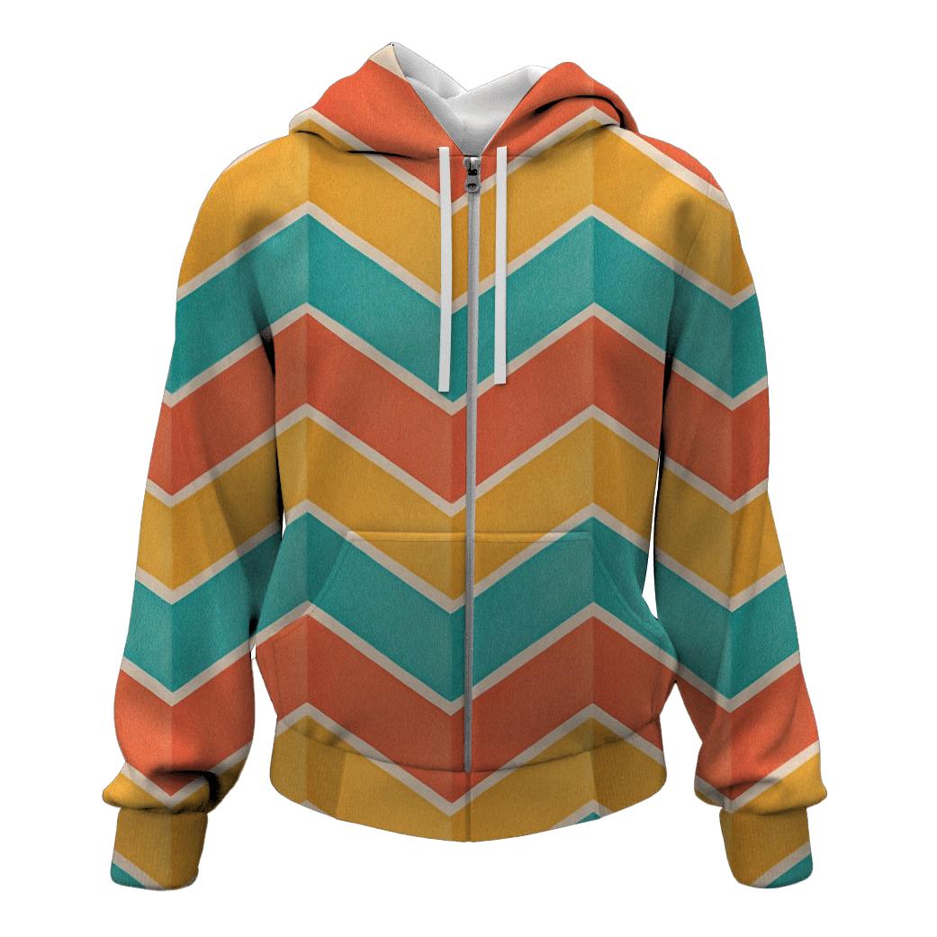 Chevron Accordion Fold embroidered hoodies