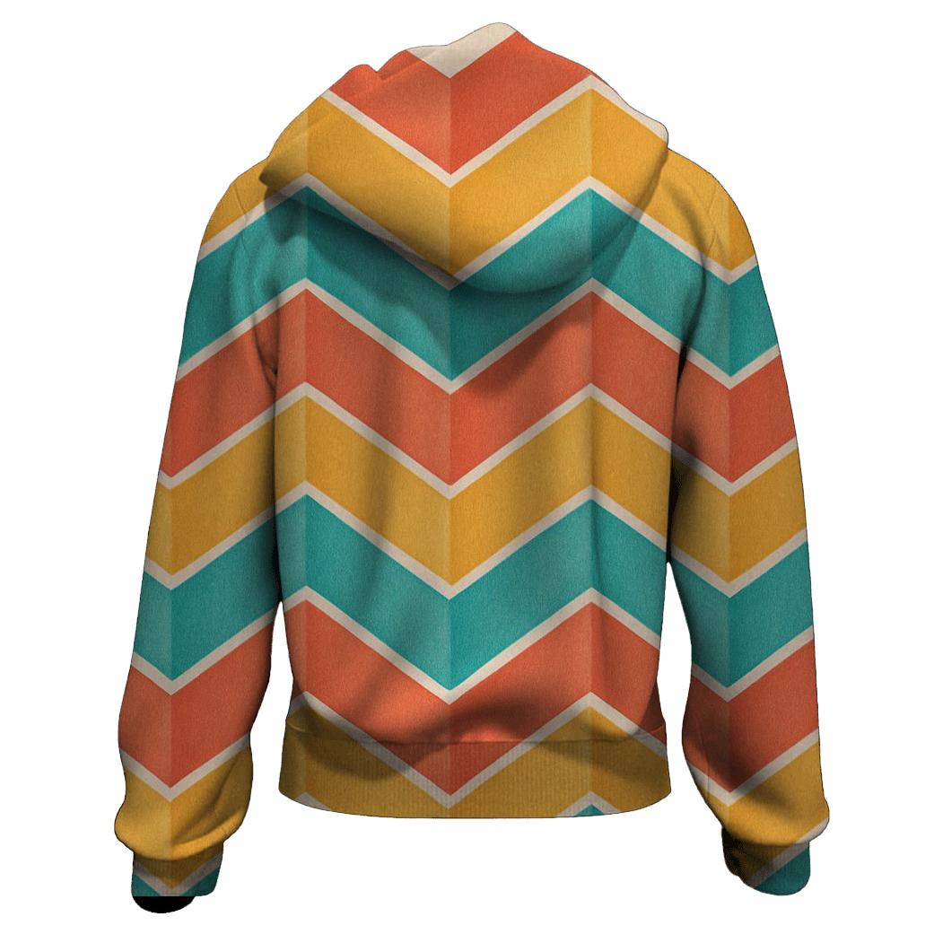 Chevron Accordion Fold embroidered hoodies