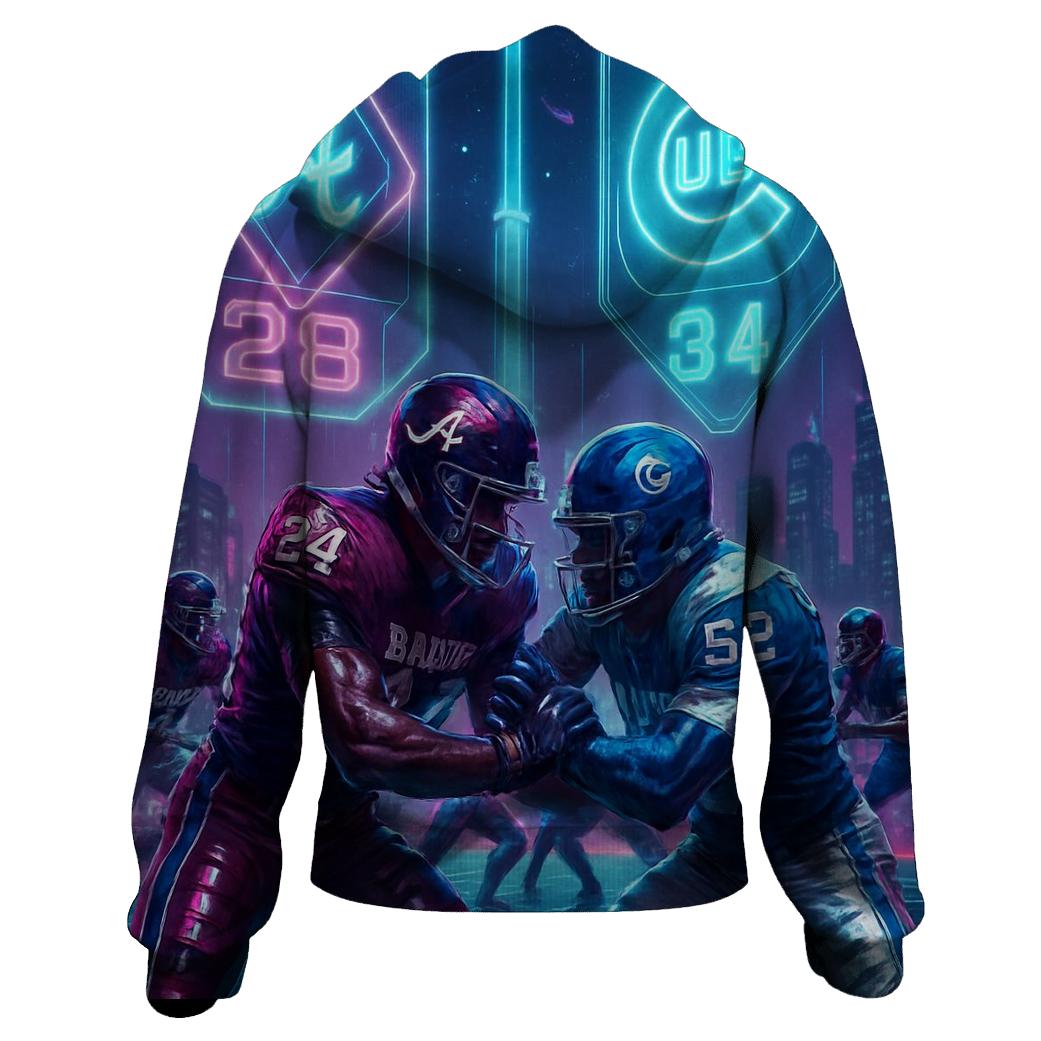 Neon Metropolis Faceoff pullover hoodies