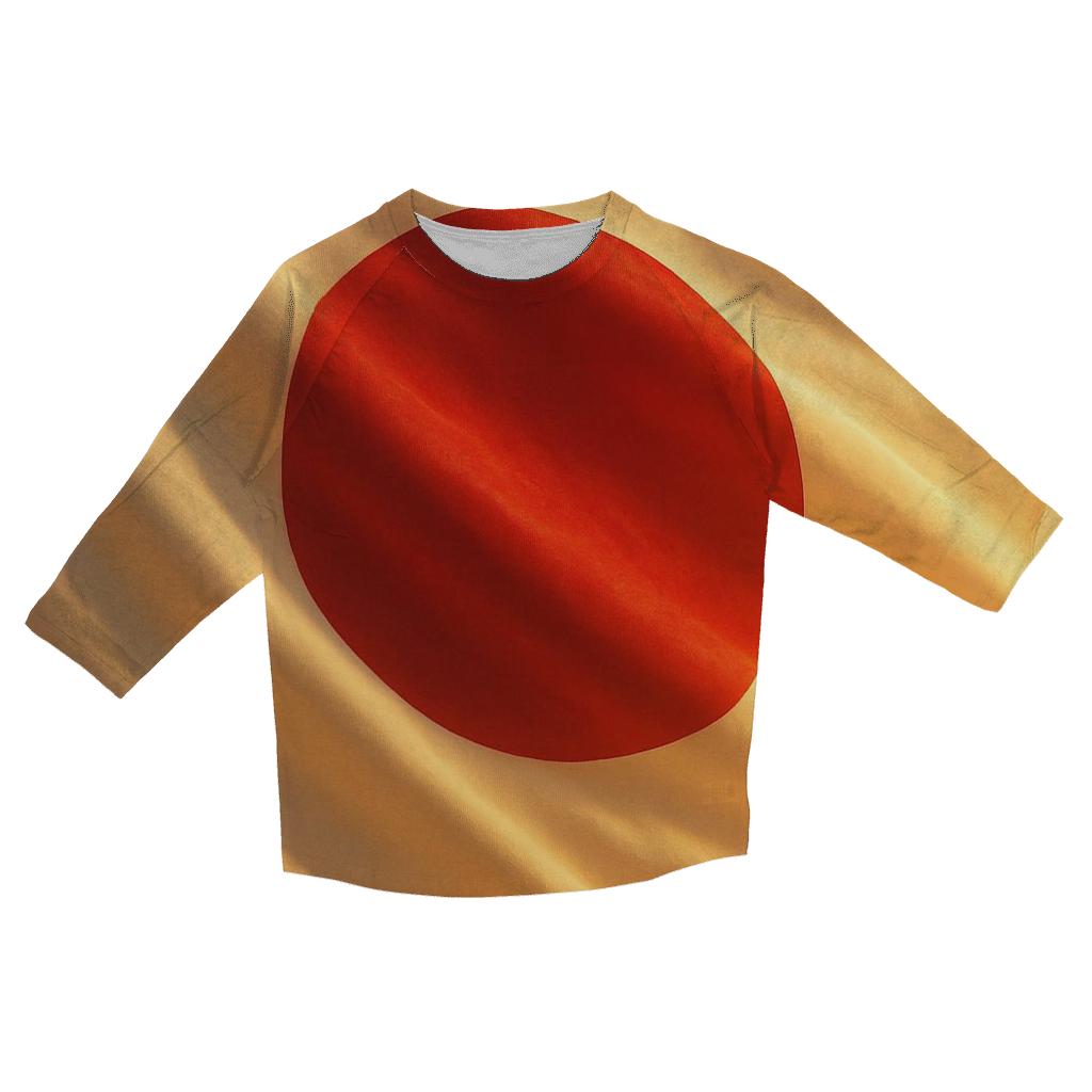 Sunlit Japanese Silk Wave trendy 3/4 sleeve tops