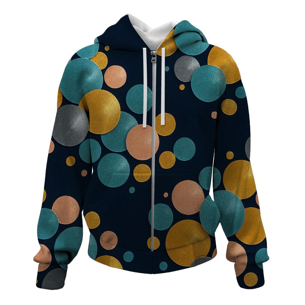 Orbital Disco Circles zip-up hoodies