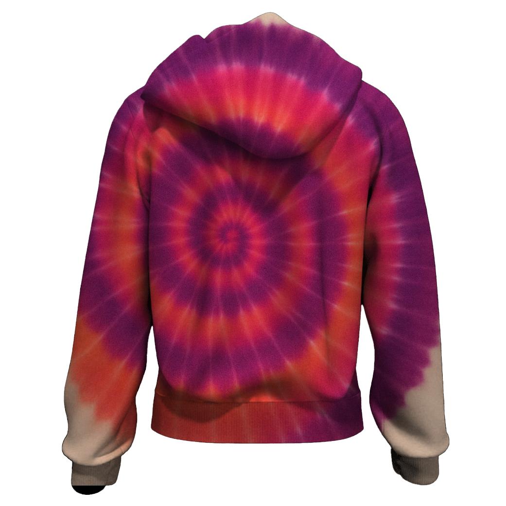 Overdye Sunset Spiral embroidered hoodies