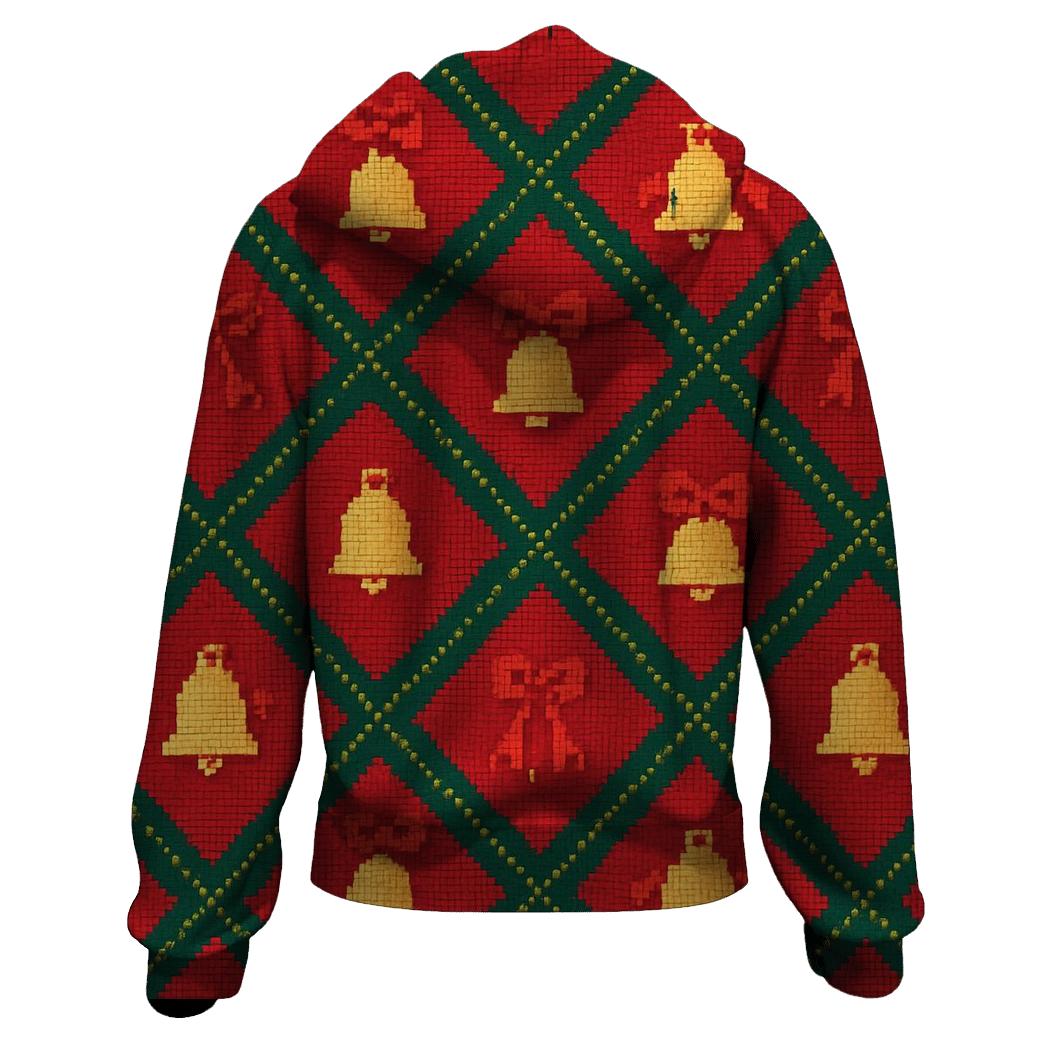 Sleigh Bell Crisscross Design printed hoodies