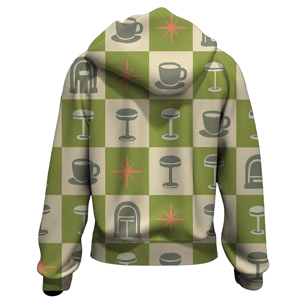 Cosmic Diner Checkerboard graphic hoodies