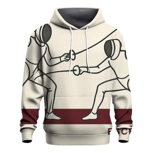 Fencing Line Art Duel hoodies fashion