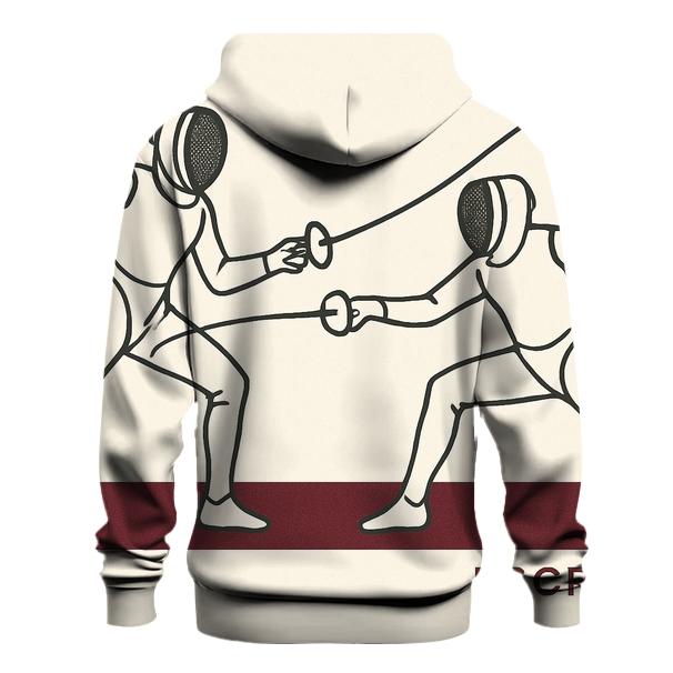 Fencing Line Art Duel hoodies fashion