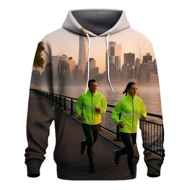 Hudson River Sunrise Panorama premium hoodies
