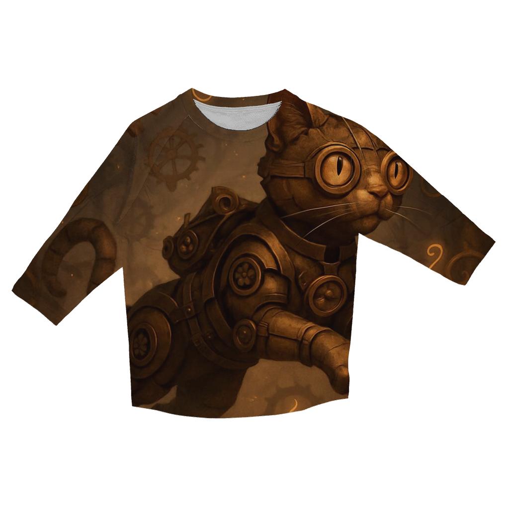 Clockwork Explorer Cat cotton quarter sleeve shirts