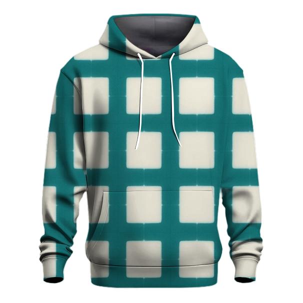 Itajime Teal Grid designer hoodies
