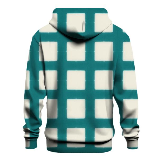 Itajime Teal Grid designer hoodies