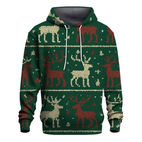 Reindeer Sweater Stripe Design printed hoodies