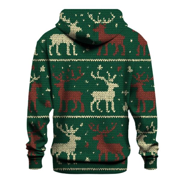 Reindeer Sweater Stripe Design printed hoodies