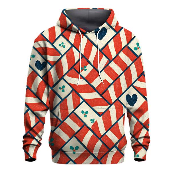 Candy Cane Mosaic Design embroidered hoodies