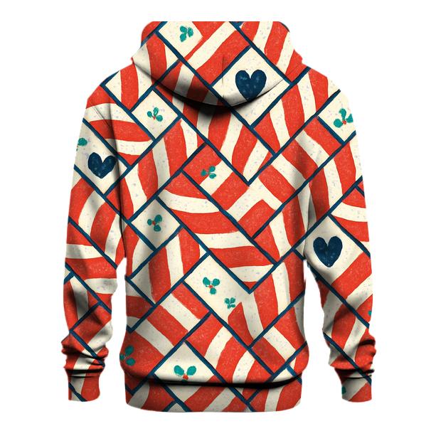 Candy Cane Mosaic Design embroidered hoodies