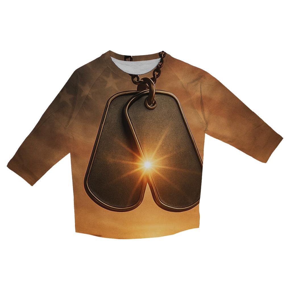 Dog Tag Sunburst trendy 3/4 sleeve tops