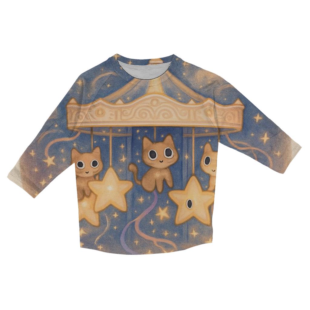 Constellation Carousel Cats designer 3/4 sleeve blouses