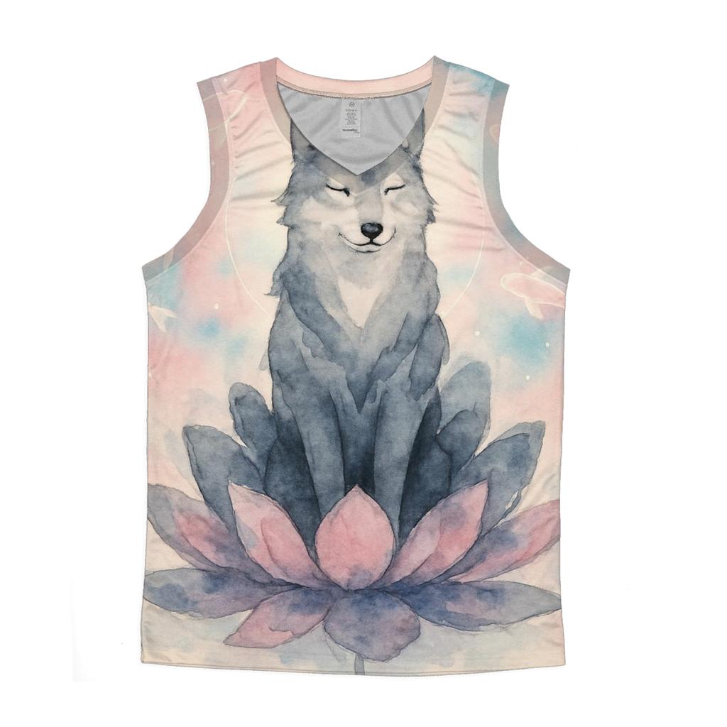 Lotus Moon Spirit graphic print tank tops