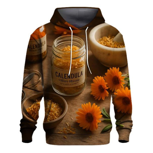 Apothecary Herb And Calendula Array embroidered hoodies