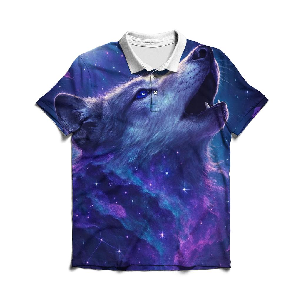 Nebula Howl embroidered polo tops