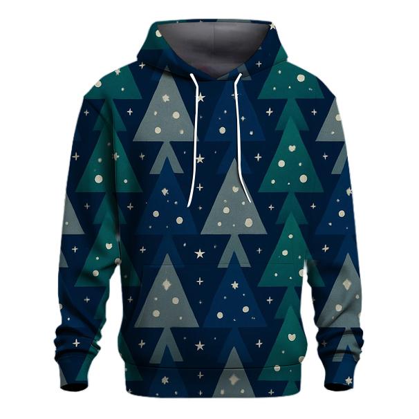 Starry Tree Triangle Peaks Design zip-up hoodies