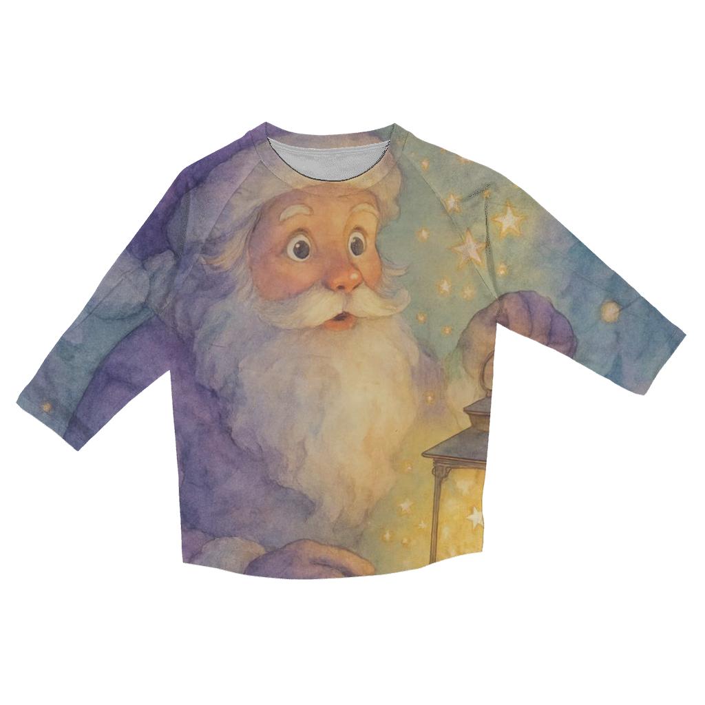 Santa And The Lantern Of Stars custom 3/4 sleeve shirts