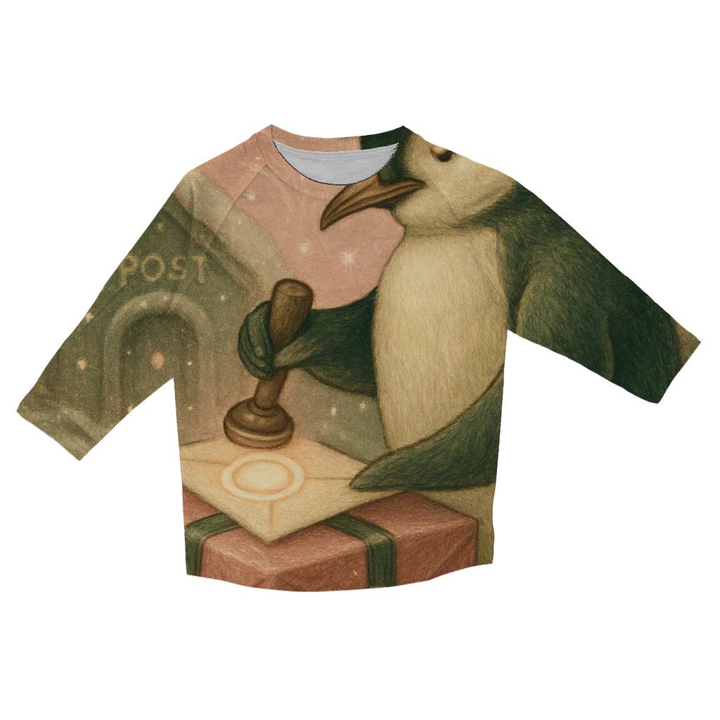 North Pole Postmaster Penguin custom 3/4 sleeve shirts
