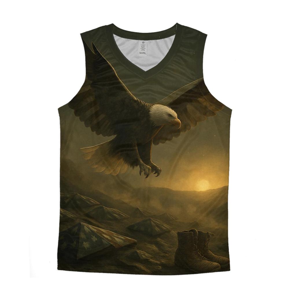 Eagle Over Remembrance Ridge graphic print tank tops