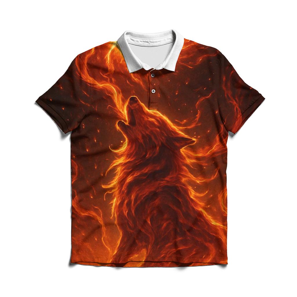Solar Ember Lupus embroidered polo tops