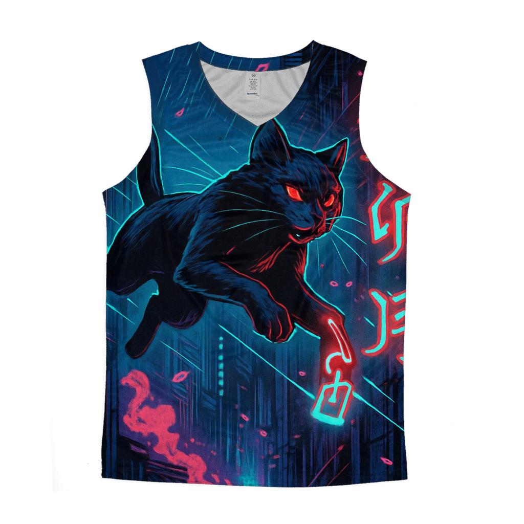 Phantom Alley Ninja Cat sports performance tank tops