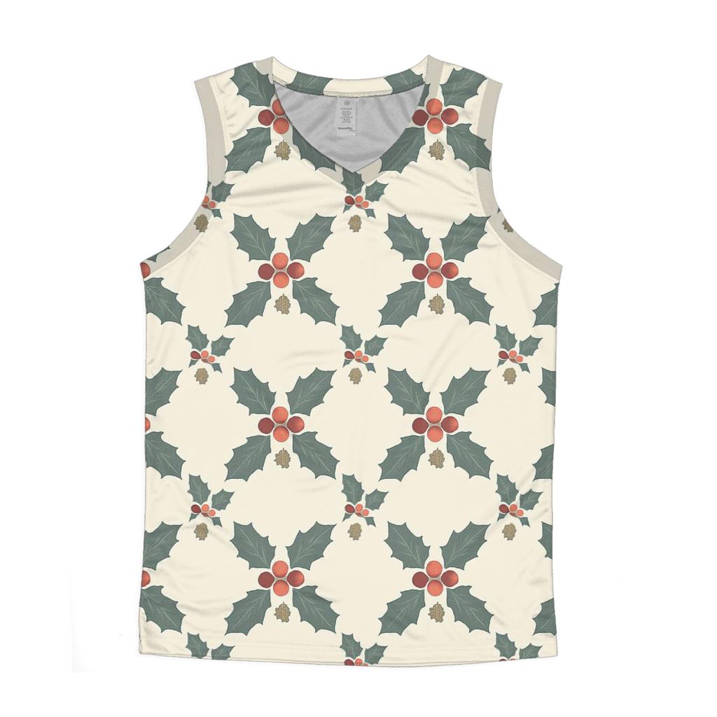Holly Lattice On Ivory Background designer workout tanks