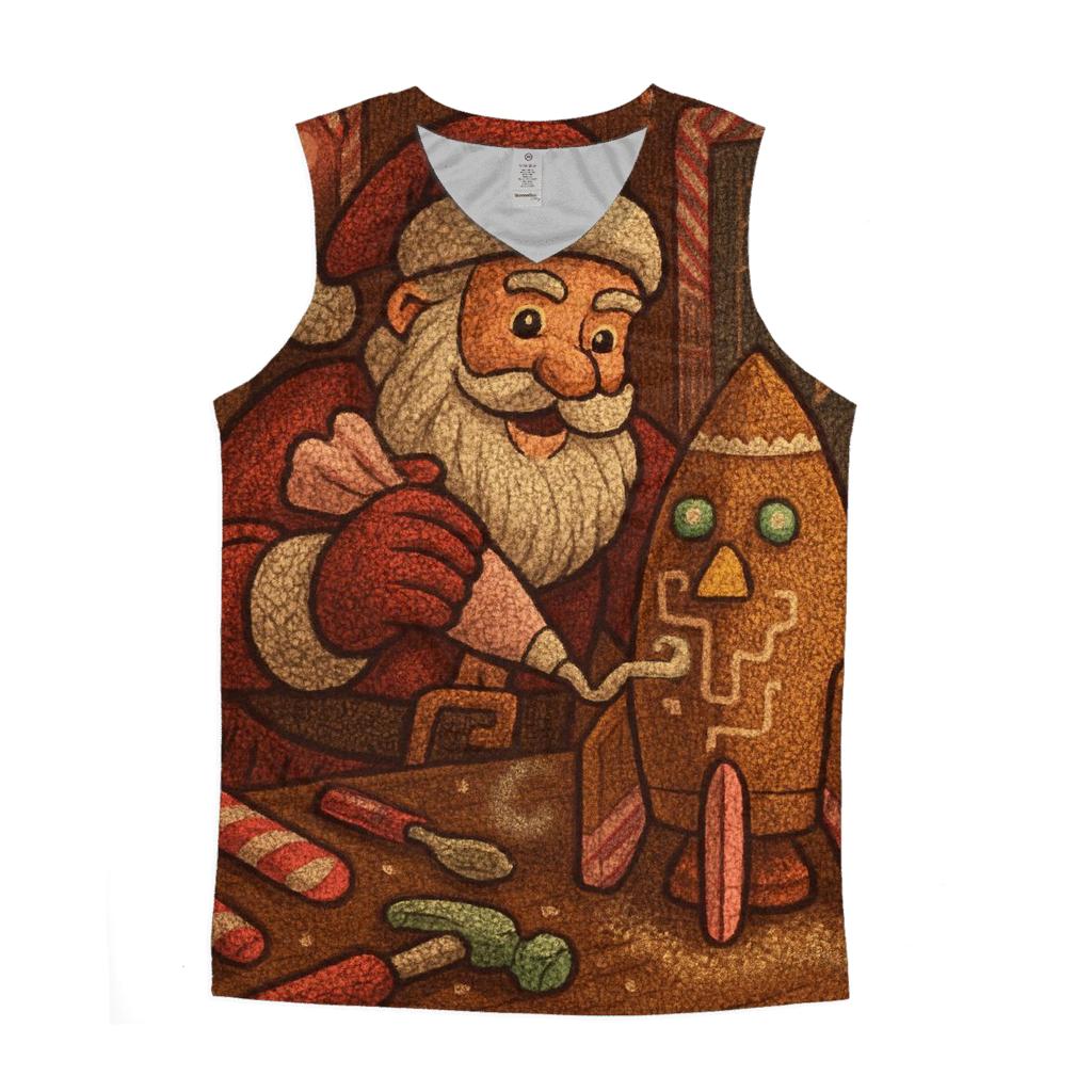 Gingerbread Mechanist Santa cotton sleeveless tops