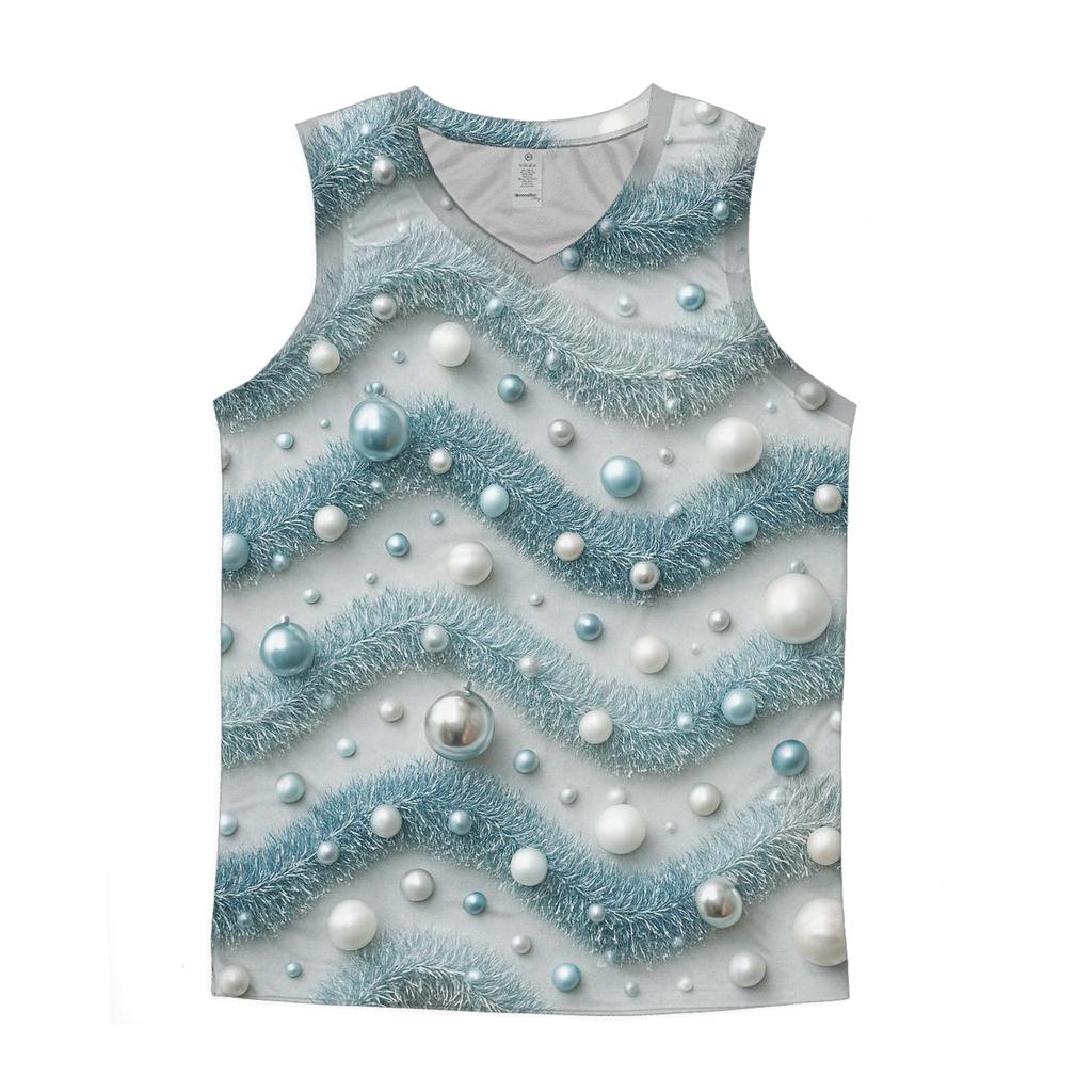 Tinsel Wave On Silver White Background stylish racerback tanks
