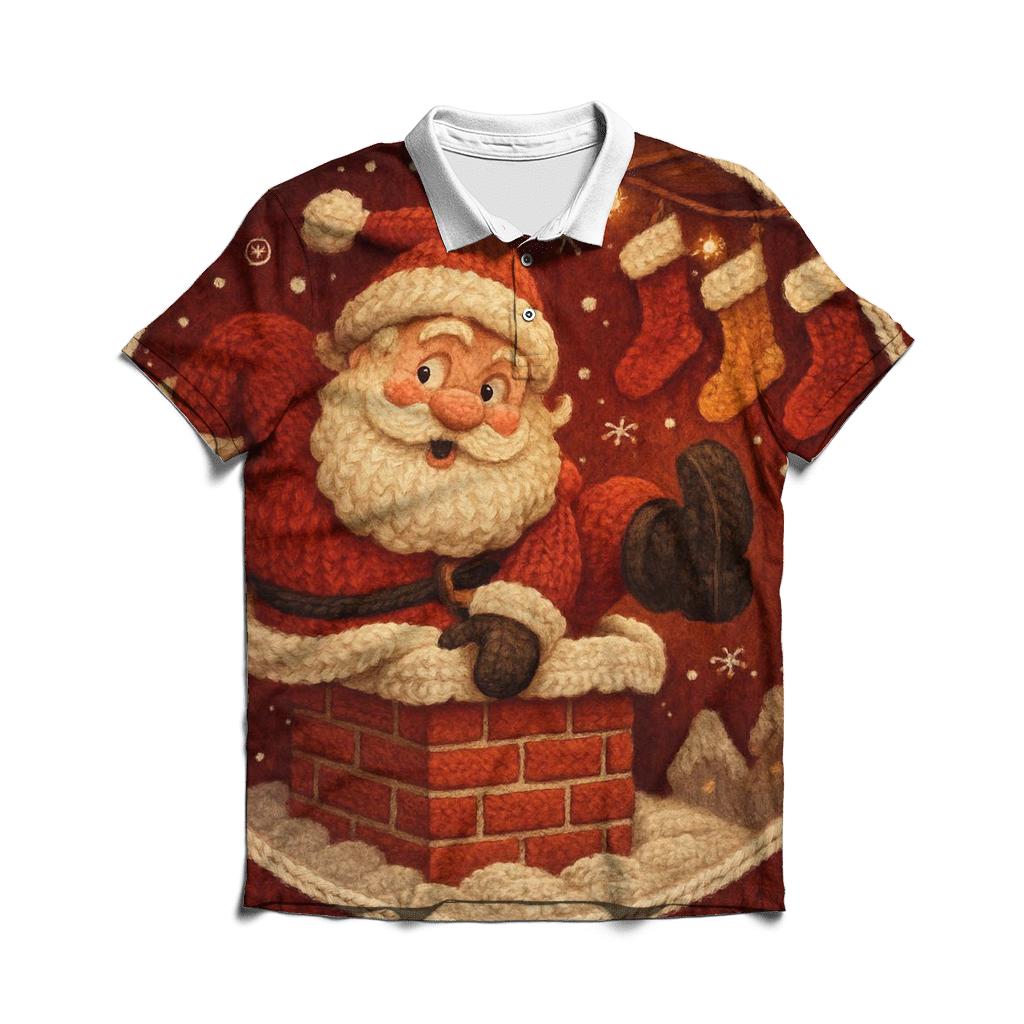 Santas Cozy Chimney Exit personalized polo shirts
