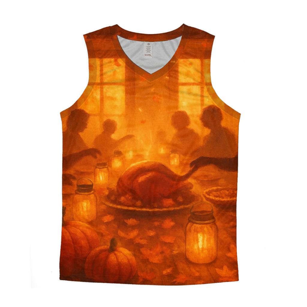 Harvest Lantern Table graphic print tank tops