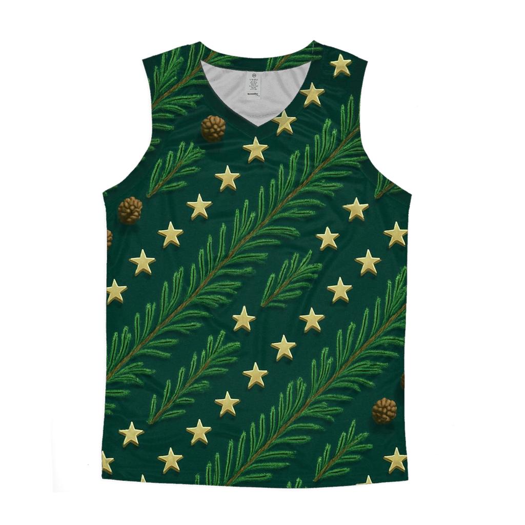 Pine Needle Diagonal Array On Deep Teal Background designer workout tanks