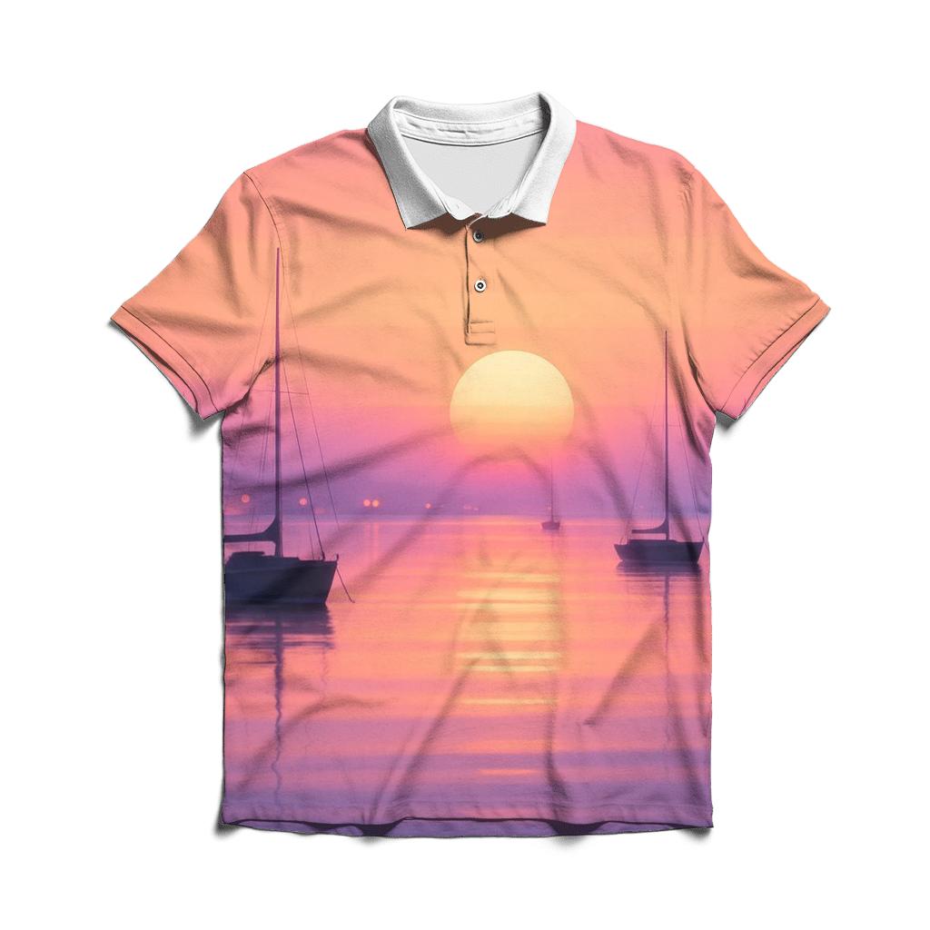 Glass Harbor Glow custom polo shirts