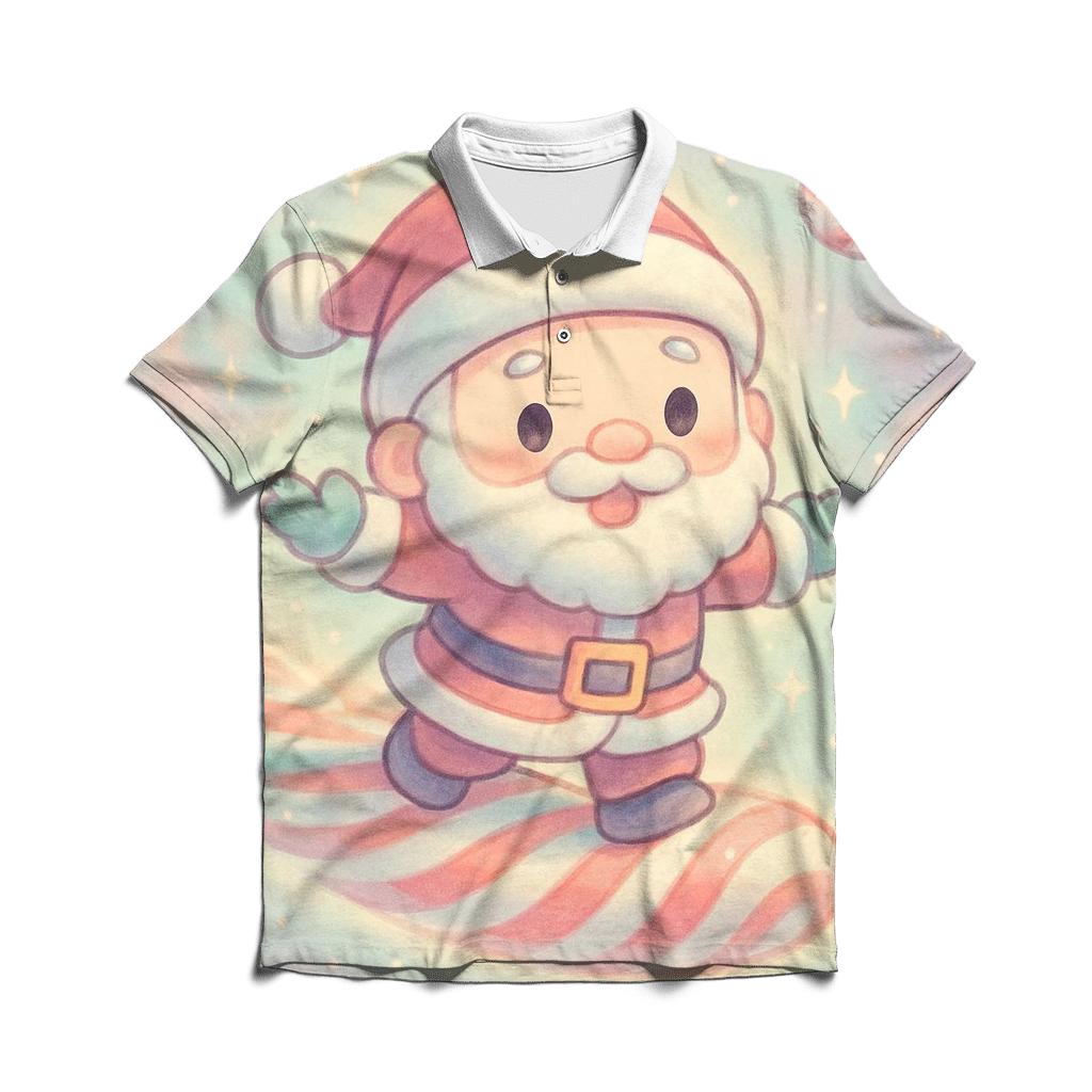 Chibi Candied Comet Santa custom polo shirts