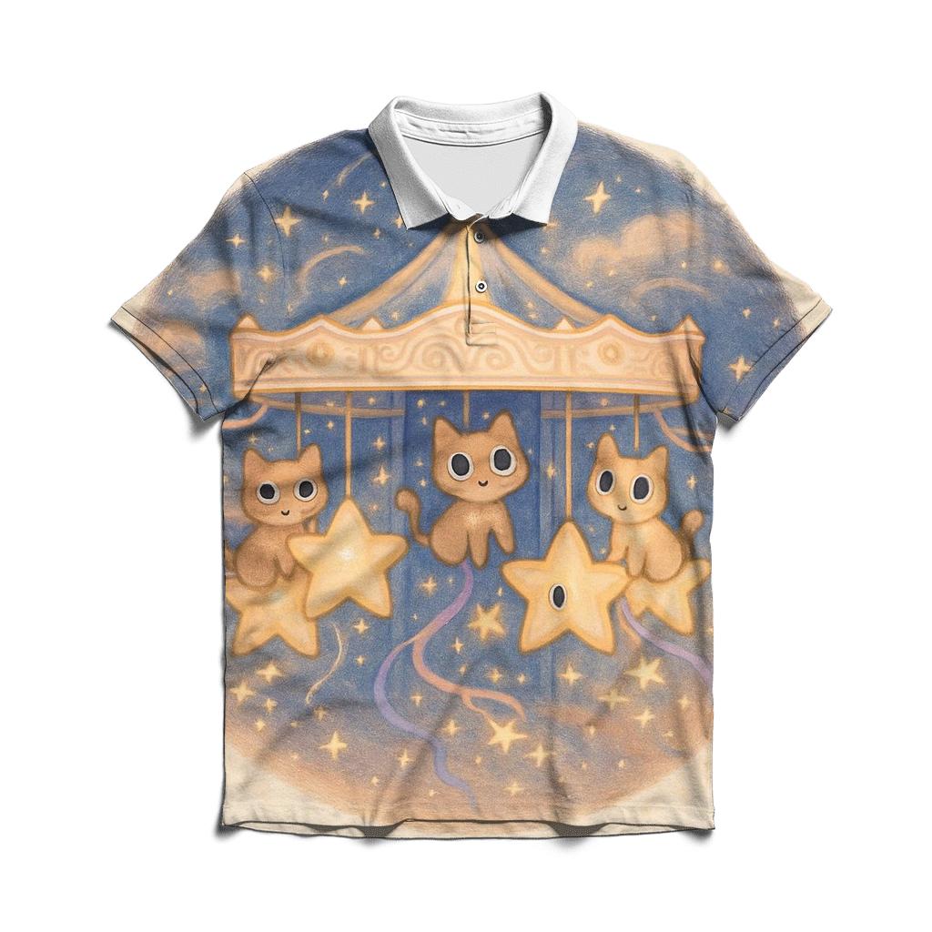 Constellation Carousel Cats casual sports polo shirts