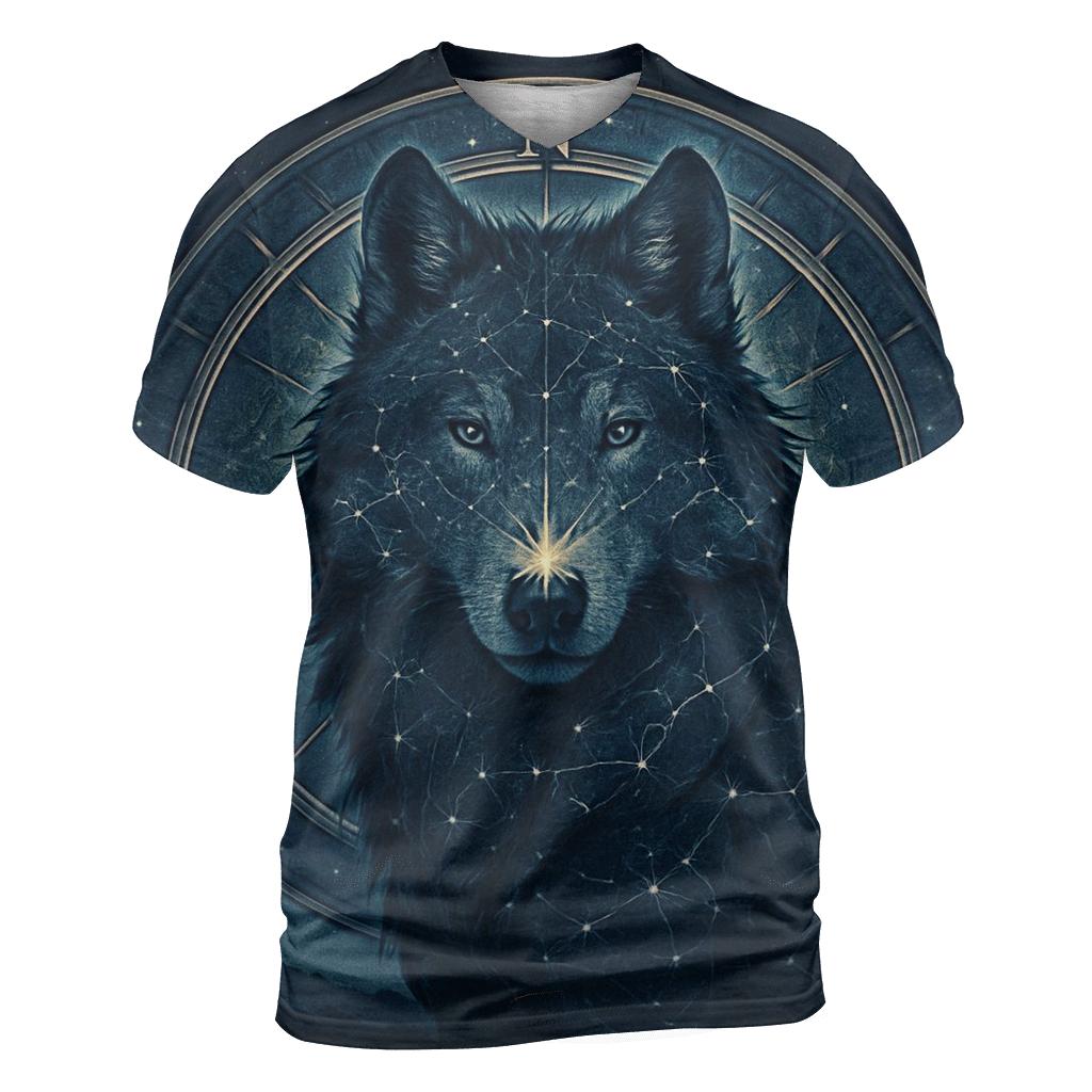 Starlit Compass Alpha artistic all-over print tops