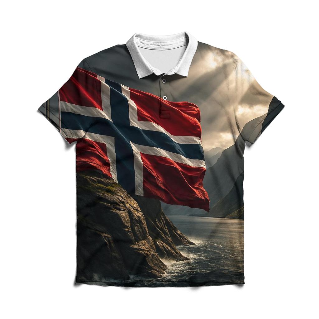 Norwegian Fjord Banner designer slim fit polos